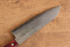 Nao Yamamoto Acier argenté NO.3 Nashiji Santoku  180mm Bois de pakka rouge Manipuler - japanny-FR