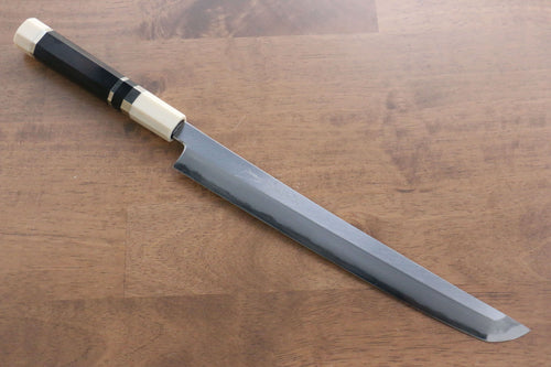 Jikko Shiko Acier Bleu Sakimaru Yanagiba  270mm Ebène avec double anneau Manipuler - japanny-FR