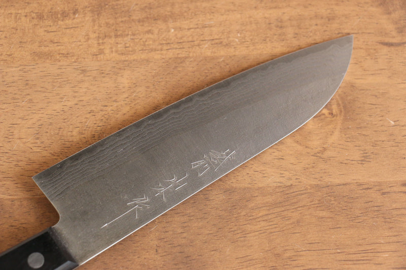 Nao Yamamoto SRS13 Nashiji Damas Santoku  170mm Bois de pakka noir Manipuler - japanny-FR