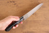 Nao Yamamoto SRS13 Nashiji Damas Santoku  170mm Bois de pakka noir Manipuler - japanny-FR