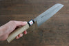 Fujiwara Teruyasu Acier Blanc No.1 Nashiji Santoku  180mm Magnolia Manipuler - japanny-FR