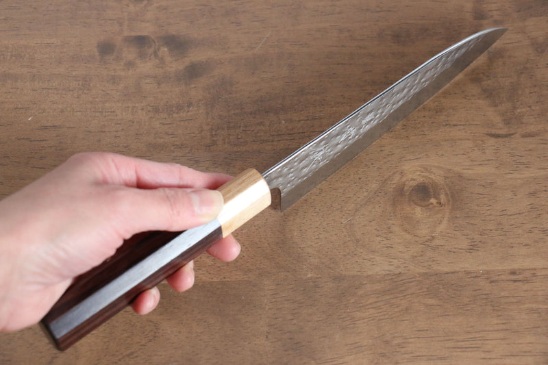 Yu Kurosaki Senko R2/SG2 Martelé Petit Santoku  150mm Shitan(Honduras) Manipuler - japanny-FR