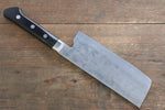 Fujiwara Teruyasu Maboroshi Acier Blanc No.1 Nashiji Martelé Nakiri  150mm Bois de pakka noir Manipuler - japanny-FR