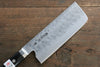 Fujiwara Teruyasu Maboroshi Acier Blanc No.1 Nashiji Martelé Nakiri  150mm Bois de pakka noir Manipuler - japanny-FR