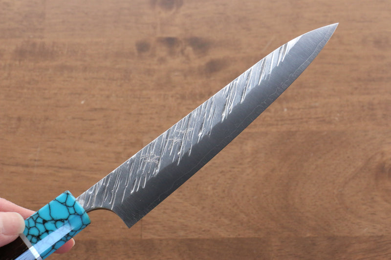 Yu Kurosaki Fujin SPG2 Martelé Damas Petite-utilité  150mm Wenge(férule:turquoise avec anneau) Manipuler - japanny-FR