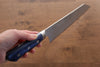 Seisuke Acier Bleu No.2 Nashiji Kiritsuke Santoku  195mm Bois de pakka bleu Manipuler - japanny-FR