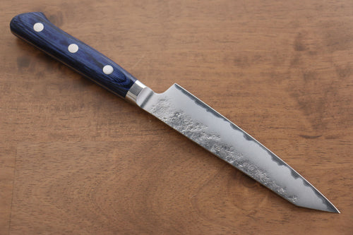 Seisuke Acier Bleu No.2 Nashiji Kiritsuke Petty,Utilité  145mm Bois de pakka bleu Manipuler - japanny-FR