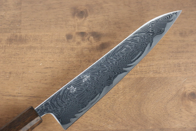 Seisuke Nami AUS10 Finition miroir Damas Gyuto  210mm Chêne Manipuler - japanny-FR