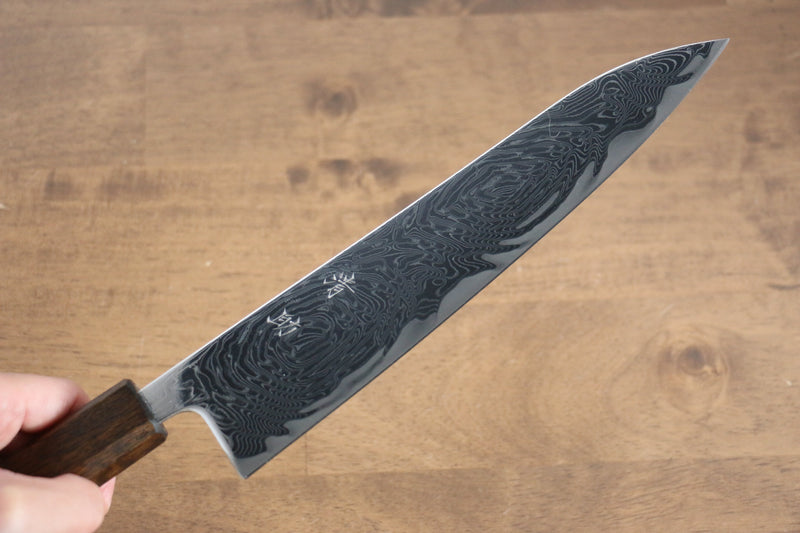 Seisuke Nami AUS10 Finition miroir Damas Gyuto  210mm Chêne Manipuler - japanny-FR