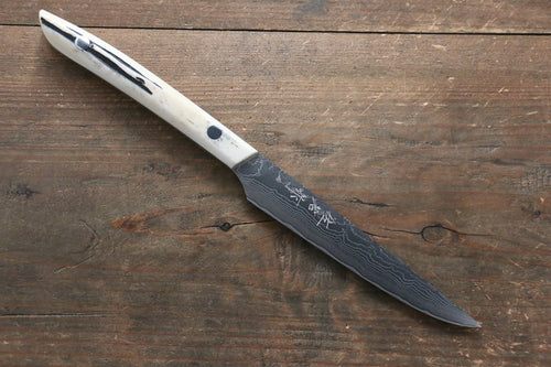 Takeshi Saji VG10 Finition en diamant couteau à steak  125mm Os de vache blanc Manipuler - japanny-FR