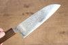 Seisuke Nami AUS10 Finition miroir Damas Santoku  165mm Chêne Manipuler - japanny-FR