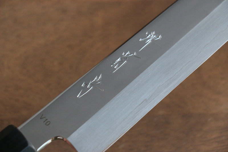 Sakai Kikumori VG10 Finition en miroir Sujihiki  270mm Bois d'ébène Manipuler - japanny-FR