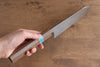 Yu Kurosaki Senko R2/SG2 Martelé Santoku  165mm Noix(férule:turquoise avec anneau) Manipuler - japanny-FR