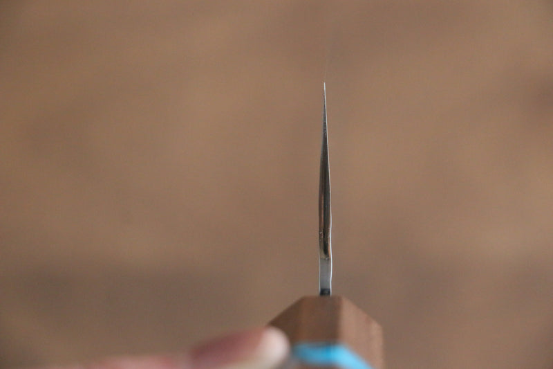 Yu Kurosaki Senko R2/SG2 Martelé Santoku  165mm Noix(férule:turquoise avec anneau) Manipuler - japanny-FR