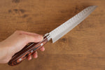 Coffret Cadeau Avec Couteau Santoku Seisuke en Acier Suédois Avec Manche en Bois d'acajou et Serviette Noire - japanny-FR