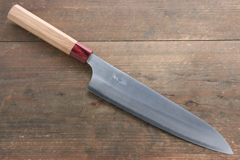 Makoto Kurosaki Ryusei Super Bleu Nashiji Gyuto  240mm Cerisier américain Manipuler - japanny-FR