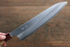 Makoto Kurosaki Ryusei Super Bleu Nashiji Gyuto  240mm Cerisier américain Manipuler - japanny-FR