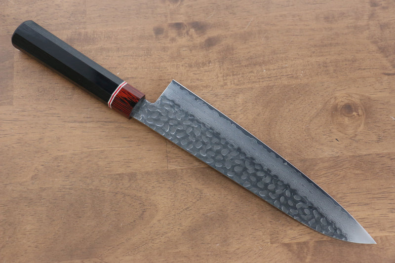 Seisuke VG10 Damas Gyuto  210mm Bois de pakka noir Manipuler - japanny-FR