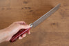 Seisuke VG10 33couche Finition miroir Damas Nakiri 165mm Bois de pakka rouge Manipuler - japanny-FR