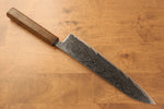 Seisuke Nami AUS10 Finition miroir Damas Gyuto  240mm Chêne Manipuler - japanny-FR