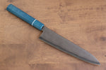 Seisuke VG5 Nashiji Teinture noire Gyuto  210mm Toile Micarta Bleue Manipuler - japanny-FR