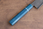 Seisuke VG5 Nashiji Teinture noire Gyuto  210mm Toile Micarta Bleue Manipuler - japanny-FR