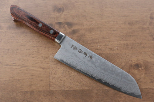 Kanetsune VG1 17 Couche de Damas Santoku  165mm Acajou Manipuler - japanny-FR