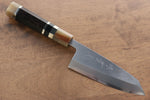 Jikko Shiko Acier Blanc Kiritsuke Deba 120mm Manipuler Ebène avec double anneau - japanny-FR