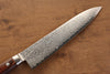 Seisuke Mokusei ZA-18 Finition miroir Damas Gyuto  210mm Bois de Pakka marron Manipuler - japanny-FR