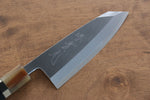 Jikko Shiko Acier Blanc Kiritsuke Deba 120mm Manipuler Ebène avec double anneau - japanny-FR