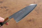 Jikko Shiko Acier Blanc Kiritsuke Deba 120mm Manipuler Ebène avec double anneau - japanny-FR