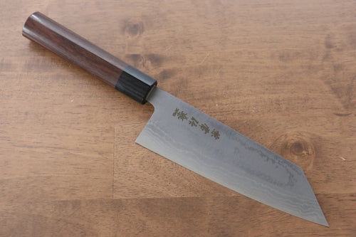 Kanetsune Acier Bleu No.2 Damas Kiritsuke  170mm Shitan Manipuler - japanny-FR