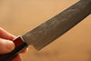 Seisuke Acier argenté NO.3 Nashiji Petite-utilité  135mm Bois de pakka rouge Manipuler - japanny-FR