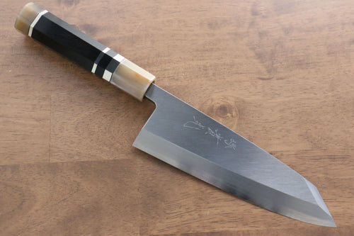 Jikko Shiko Acier Blanc Kiritsuke Deba  180mm Ebène avec double anneau Manipuler - japanny-FR