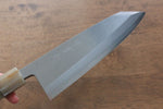 Jikko Shiko Acier Blanc Kiritsuke Deba 180mm Manipuler Ebène avec double anneau - japanny-FR