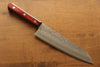 Seisuke Acier argenté NO.3 Nashiji Santoku  180mm Bois de pakka rouge Manipuler - japanny-FR