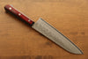 Seisuke Acier argenté NO.3 Nashiji Santoku  180mm Bois de pakka rouge Manipuler - japanny-FR