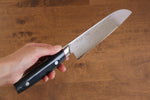 Seisuke Saiun VG10 Damas Santoku  170mm Micarta noir Manipuler - japanny-FR