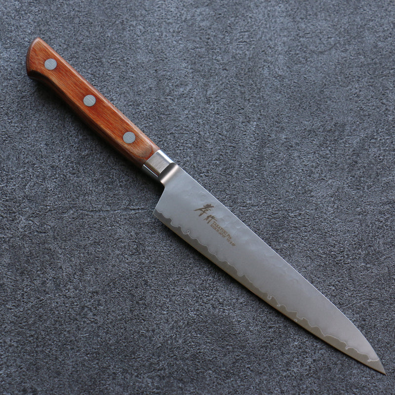 Sakai Takayuki VG5 Martelé Petite-utilité  150mm Bois de Pakka marron Manipuler - japanny-FR