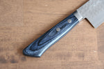 Kunihira Tanryu VG10 Martelé Santoku  170mm bleu marine de pakka noir Manipuler - japanny-FR