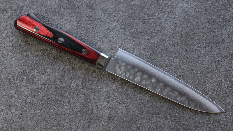Yoshimi Kato Super Bleu Migaki Terminé Martelé(Maru) Petite-utilité  120mm Bois de Pakka Manipuler - japanny-FR