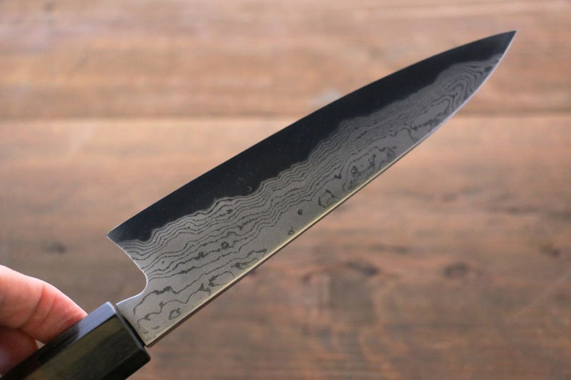 Takayuki Iwai Acier Bleu No.2 Damas Gyuto  180mm Shitan Manipuler - japanny-FR