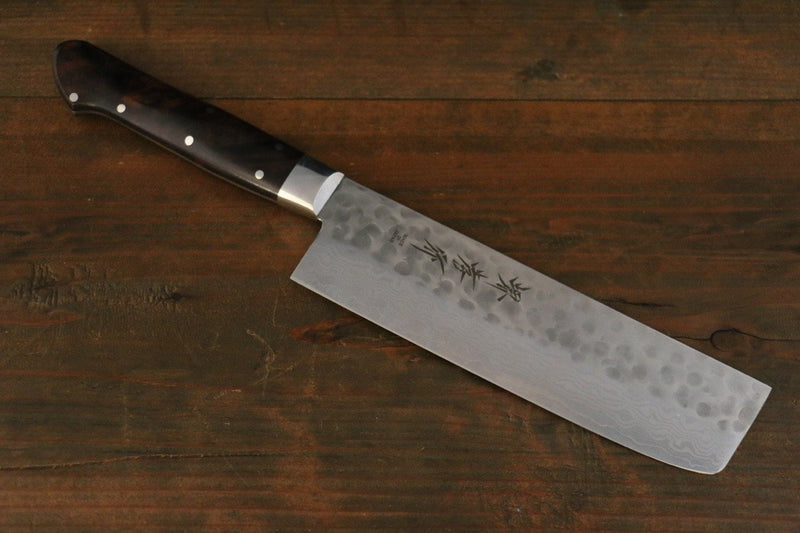 Sakai Takayuki VG10 17 Couche de Damas Nakiri  160mm Désert Ironwood(Sugihara) Manipuler - japanny-FR