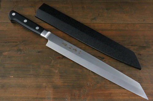 Sakai Takayuki Grand Chef Acier suédois Kiritsuke Yanagiba 260mm Manipuler avec Gaine - japanny-FR