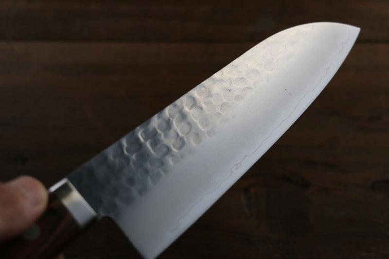 Kanetsune VG1 Martelé Santoku  165mm Acajou Manipuler - japanny-FR