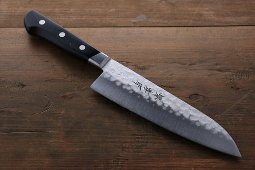 Sakai Takayuki Acier Bleu Martelé 3 couche Santoku  180mm - japanny-FR