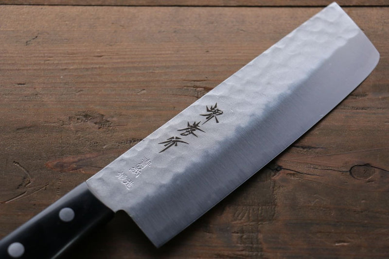 Sakai Takayuki Acier Bleu Martelé 3 couche Nakiri  165mm - japanny-FR