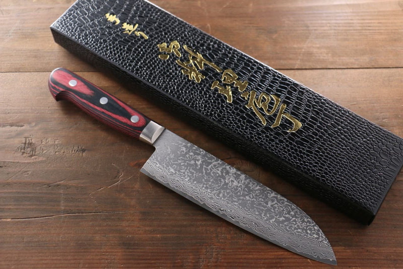 Yoshimi KatoVG10 Ensemble de couteaux japonais Gyuto et Santoku Damas à finition noire - japanny-FR