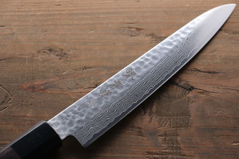 Sakai Takayuki AUS10 45 Couche de Damas Petite-utilité.  150mm Shitan Manipuler - japanny-FR