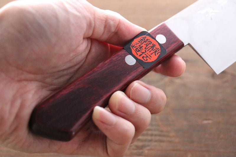 Shigeki Tanaka VG10 17-Couches Damas Nakiri  160mm Bois de pakka rouge Manipuler - japanny-FR